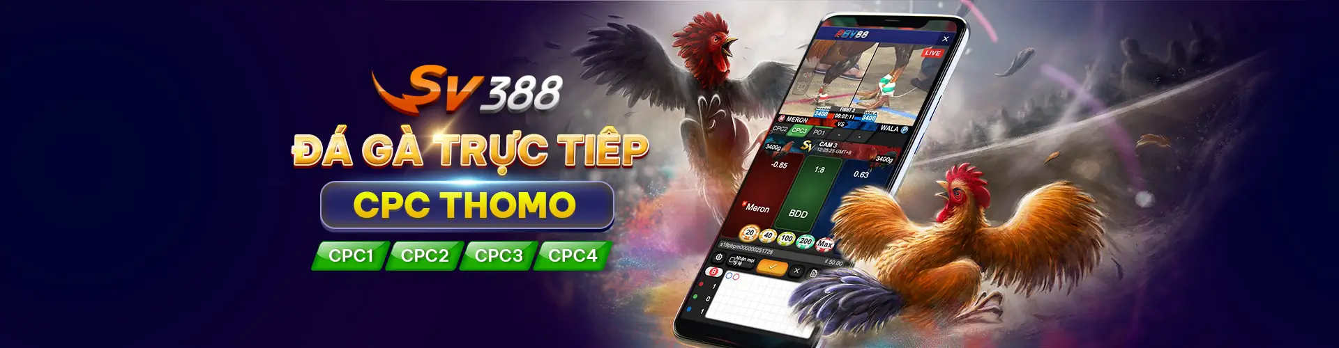 pbv88 sv388 trực tiếp đá gà thomo cpc